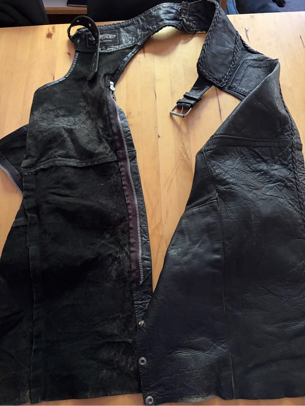 Black Leather Riding Chaps